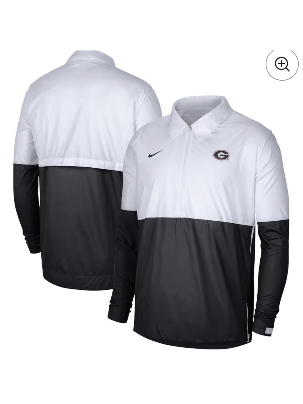 NWT Nike Georgia Bulldogs White Black Lightweight Coaches Jacket Men’s M